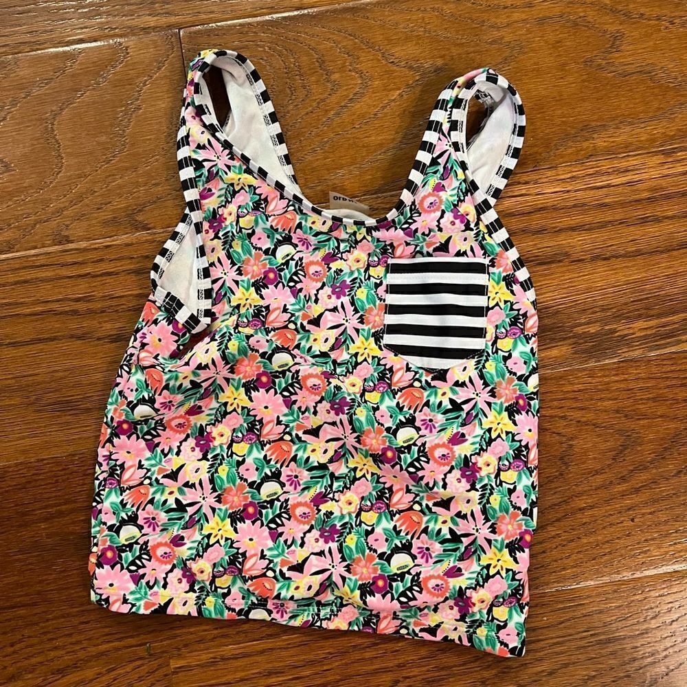 Old Navy Absolutely adorable girls floral and striped swim top size small